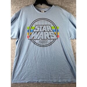 Star Wars 1977 Retro Graphic T-Shirt Mens Large Blue Heather Short Sleeve Tee
